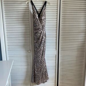 Cinderella divine size 6 leopard print sequin dress